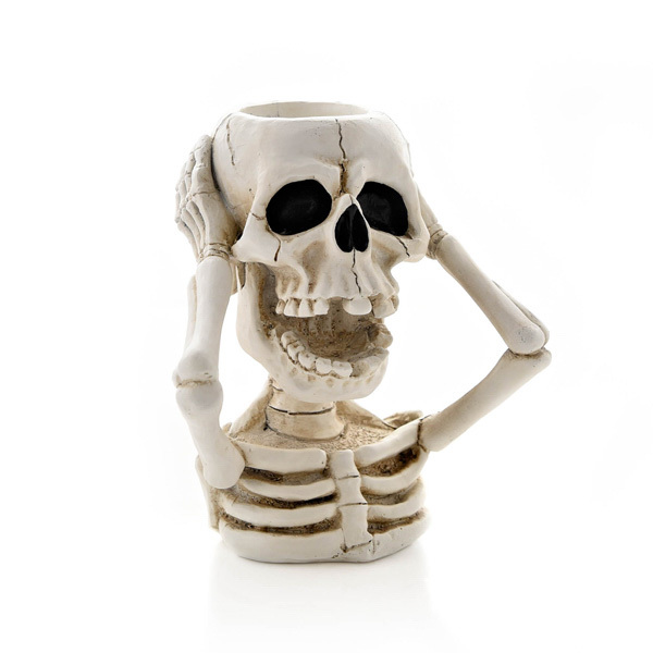 Hocus Pocus White Skeleton Tea Light Holder