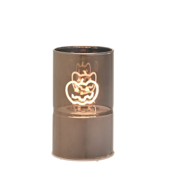 Hocus Pocus Grey LED Glass Pumpkin Light Tube