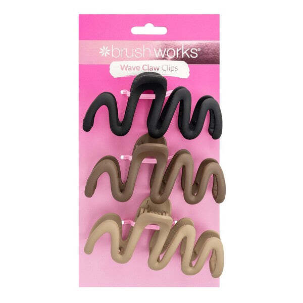 Brushworks Wave Claw Clips - 3 Pack