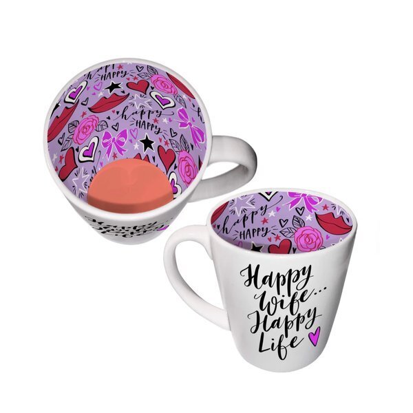 WPL Gifts Happy Wife Happy Life Ceramic Mug