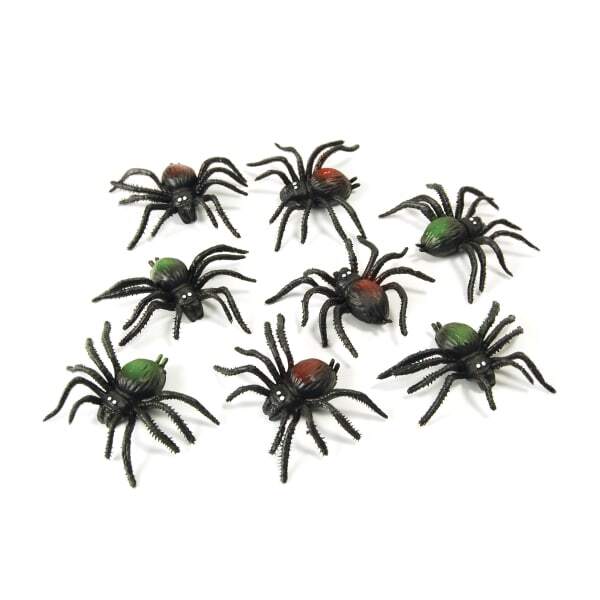 Bristol Novelty Scary Fake Spider (Pack Of 8)