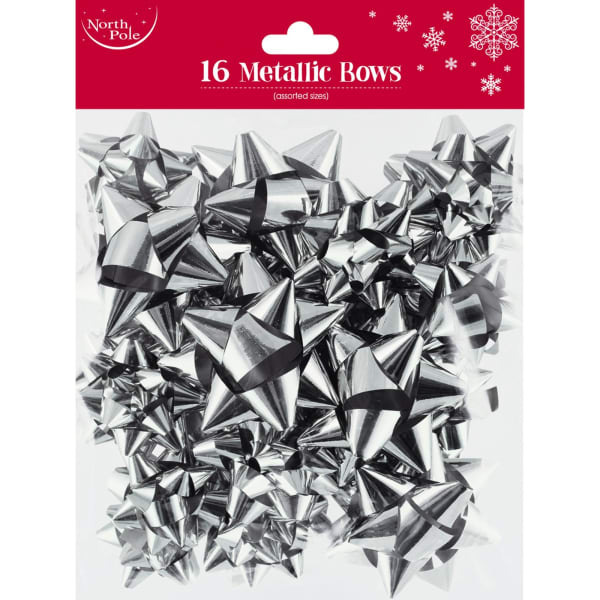 Eurowrap Metallic Christmas Gift Bow (Pack of 16)