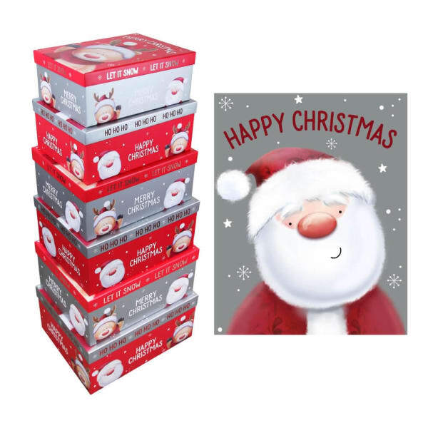 Eurowrap Cute Christmas Gift Boxes (Pack of 6) (XL)