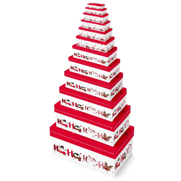 Eurowrap Hohoho Oblong Christmas Gift Boxes (Pack of 12)