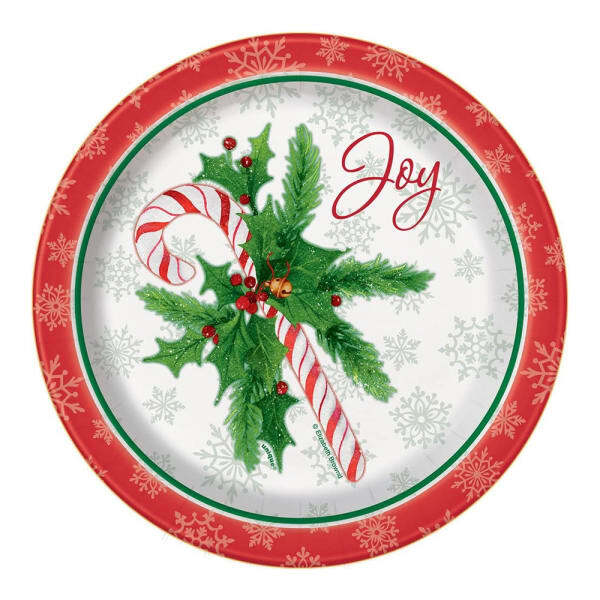 Unique Party Candy Cane Christmas Party Plates