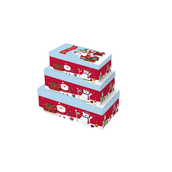 Eurowrap Oblong Santa Claus Christmas Gift Boxes (Pack of 3)