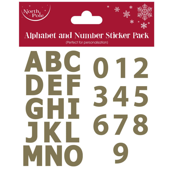 Eurowrap Alphabet & Numbers Christmas Stickers (Pack of 6)