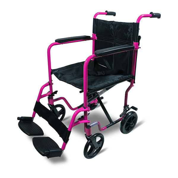 Aidapt Aluminium Transport Wheelchair Pink