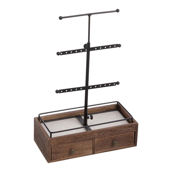 Livingandhome Retractable Jewelry Display Stand with Drawers