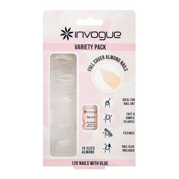 Invogue Full Cover Almond Nails - Pack of 120