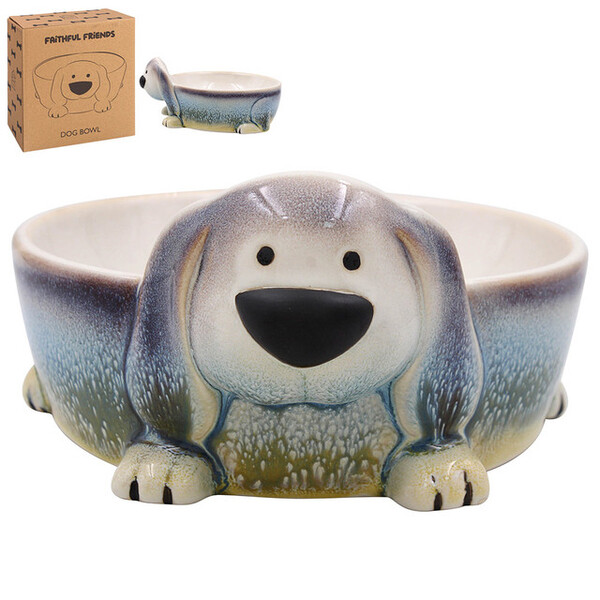 Faithful Friends Blue Dog Bowl