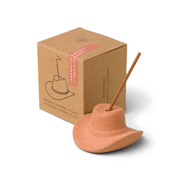 Paddywax Cowboy Hat Incense Holder Teak & Tabacco