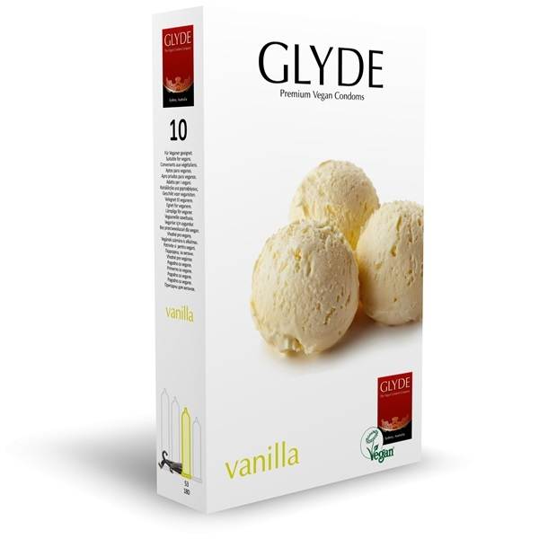 Glyde Ultra Vanilla Flavour Vegan Condoms 10 Pack