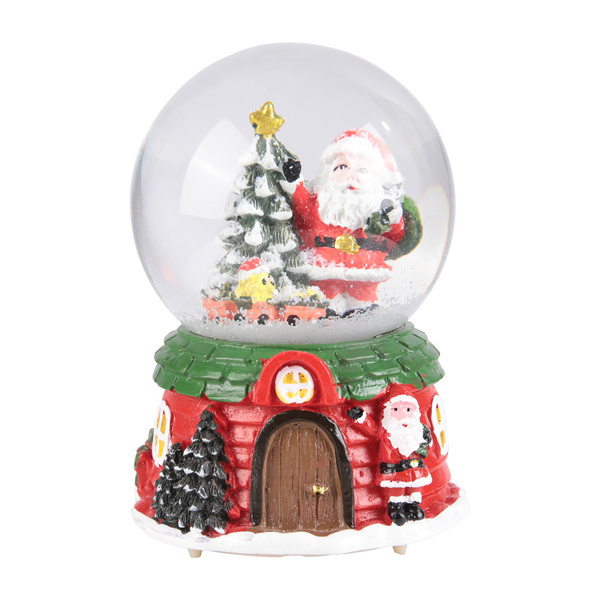 Livingandhome Santa Claus Snow Ball Gift Music Box