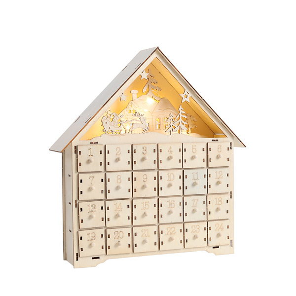 Livingandhome Christmas Advent Calendar With LED Lights