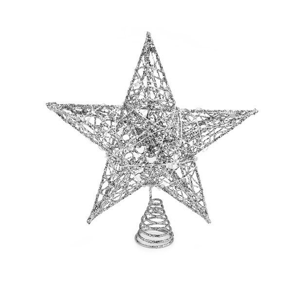 Livingandhome Star Sequins Christmas Tree Topper Small