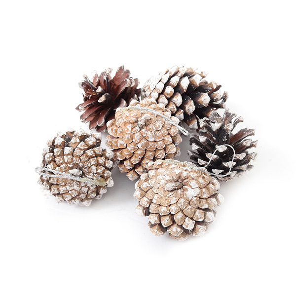 Livingandhome Real Pine Cone Christmas Tree Ornament Set