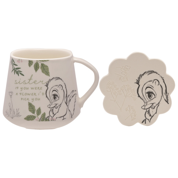 Disney Forest Friends Flower Mug & Coaster Set 'Sister'