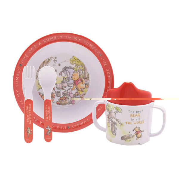 Disney Winnie The Pooh Melamine 4 Piece Dinner Set