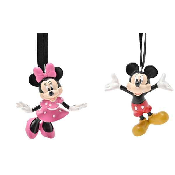 Disney Resin Hanging Decorations Set of 2 - Minnie & Mickey