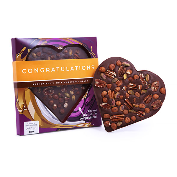 Gnaw Rather Nutty Chocolate Heart (Congratulations), 220g