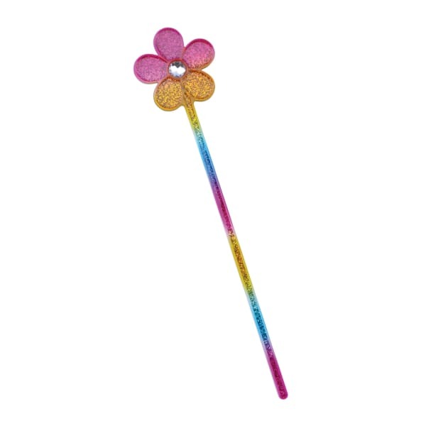 Bristol Novelty Kids Glitter Rainbow Flower Wand