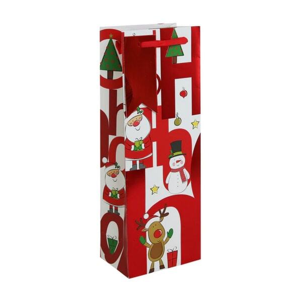 Eurowrap Ho Ho Ho Christmas Bottle Bag (Pack of 12)