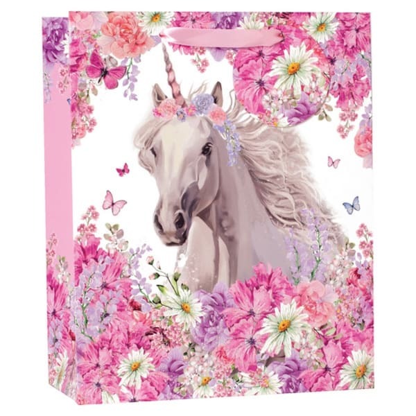 Simon Elvin Floral Unicorn Foil Gift Bag (Pack of 6) (S)