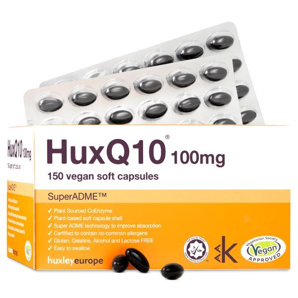 Huxley Europe HuxQ10 100mg Coenzyme Q10 - 150 Vegan Soft Caps