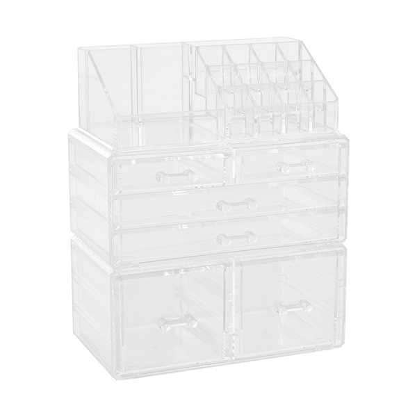 Livingandhome Clear Acrylic Makeup Organizer with Drawers