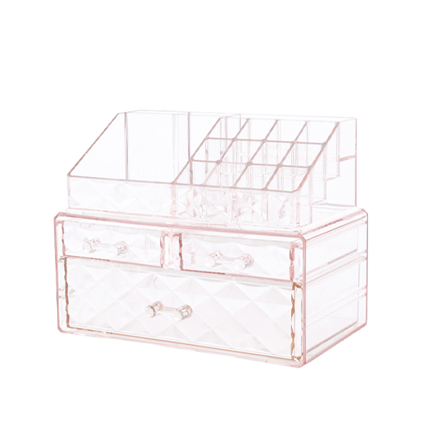 Livingandhome Plastic Tiered Makeup Organizer with Drawers