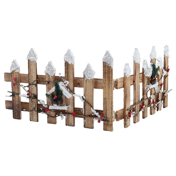 Livingandhome Christmas Wooden Decorative Tree Fence