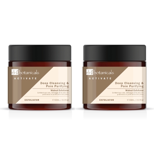 Dr Botanicals Purifying Walnut Exfoliator Duo Pack 2 x 60ml