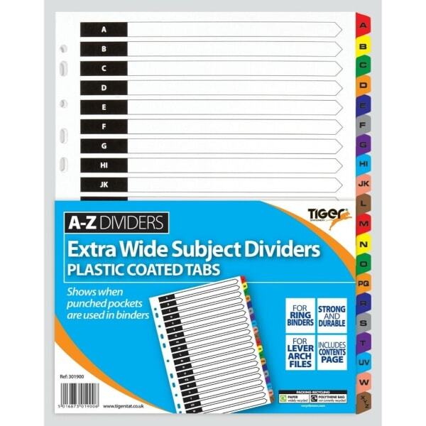 Tiger Stationery A-Z A4 Divider Set