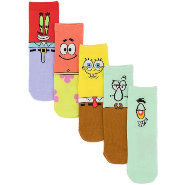 SpongeBob SquarePants Kids Socks (Pack of 5) (4 -6.5)