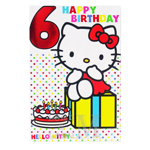 Hello Kitty 6th Birthday Card