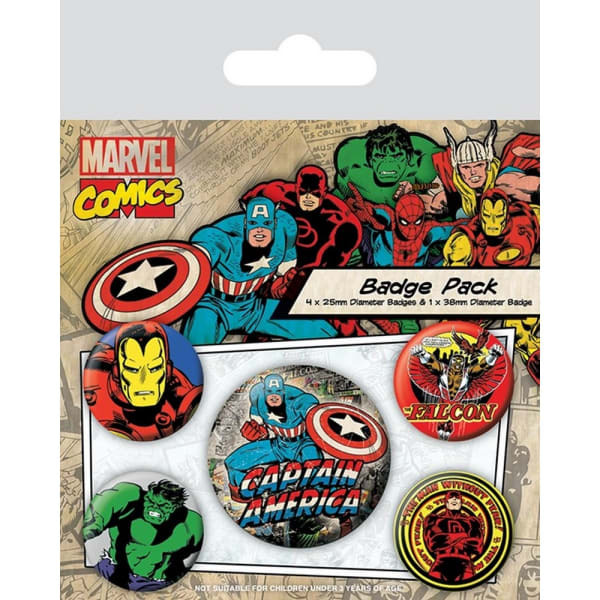 Marvel Captain America Badge Set (Pack Of 5)