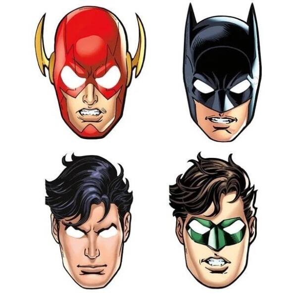 Justice League Paper Party Mask (Pack of 8)