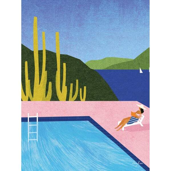 Henry Rivers Swimming Pool I Canvas Print (50cm x 40cm)