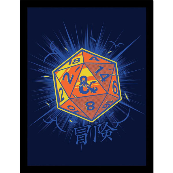 Dungeons & Dragons Orange Die Framed Poster (40cm x 30cm)