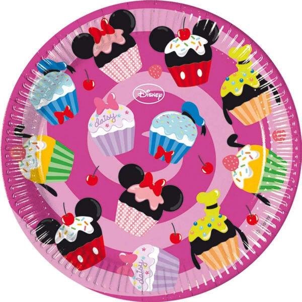 Disney Paper Cupcake Mickey Mouse Party Plates (Pack of 8)