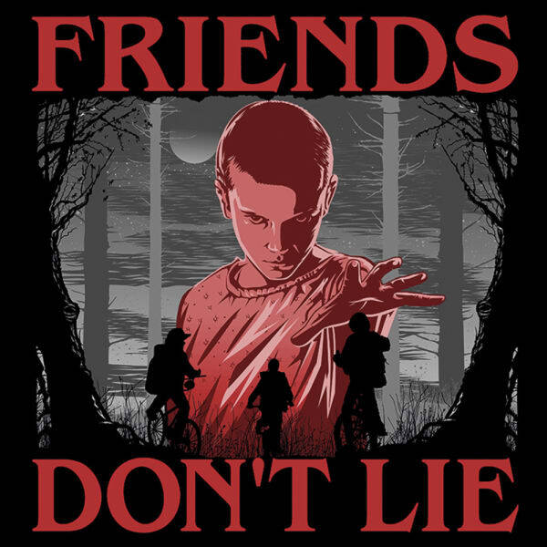 Stranger Things Friends Don´t Lie Canvas Print (40cm x 40cm)