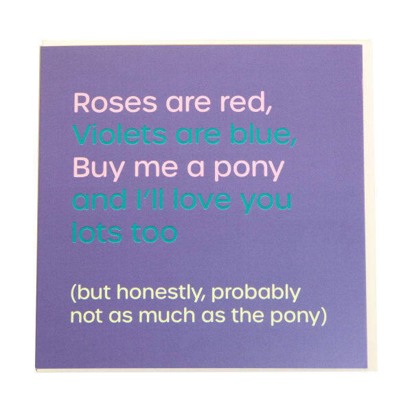 Gubblecote Rose Are Red Buy Me A Pony Card