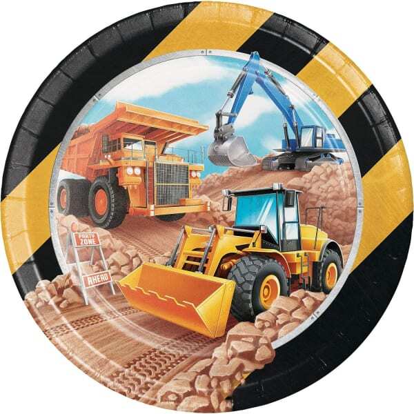 Creative Party Big Dig Construction Paper Plate (Pack of 8)