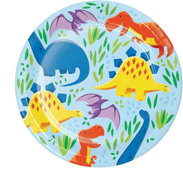 Creative Party Dinosaur Dessert Plate (Pack of 8)