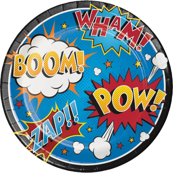 Creative Party Paper Comic Slogan Dinner Plate (Pack of 8)