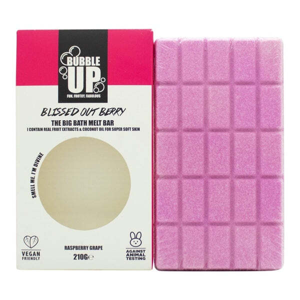 Bubble Up Bath Oil Melt Soap Bar 210g - Raspberry & Grape