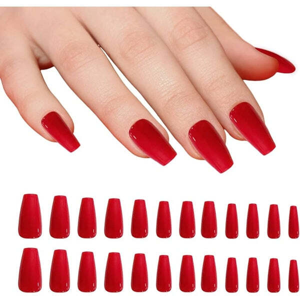 Murrays Manicure Solid Colour False Nails 24 Nails - Red