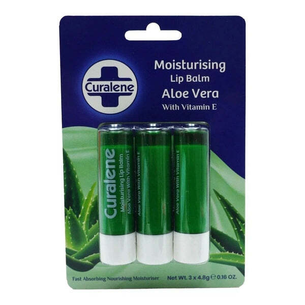 Curalene Moisturizing Lip Balm Aloe Vera 4.8g - 3 Pieces