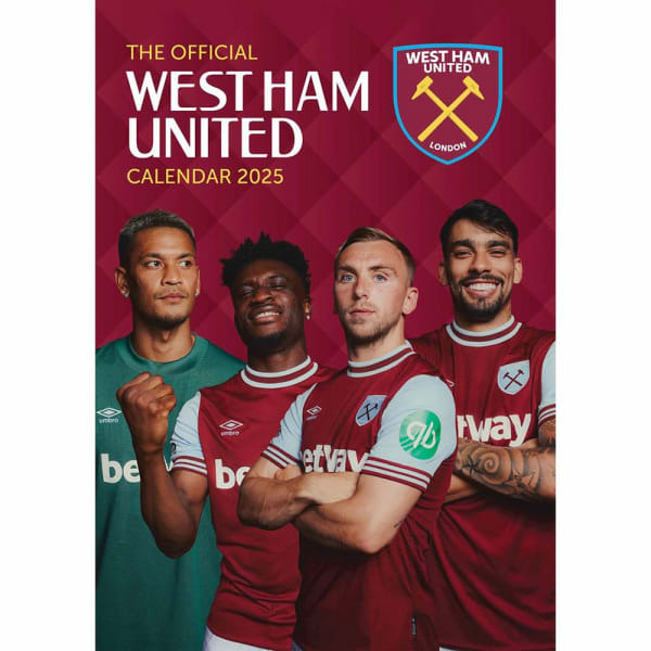 West Ham United FC 2025 A3 Wall Calendar